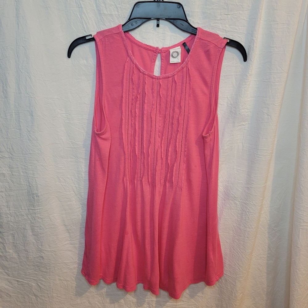 Anthropologie Akemi +Kin Pink Sleeveless Pleated Tank Top